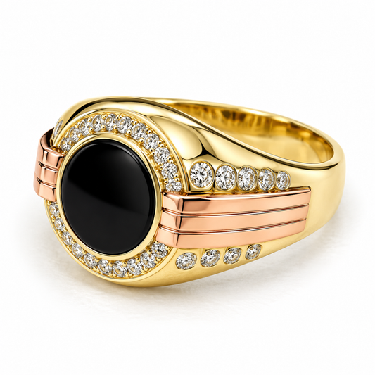 30JC25LQ Anillo para caballero en oro amarillo de 10 kilates