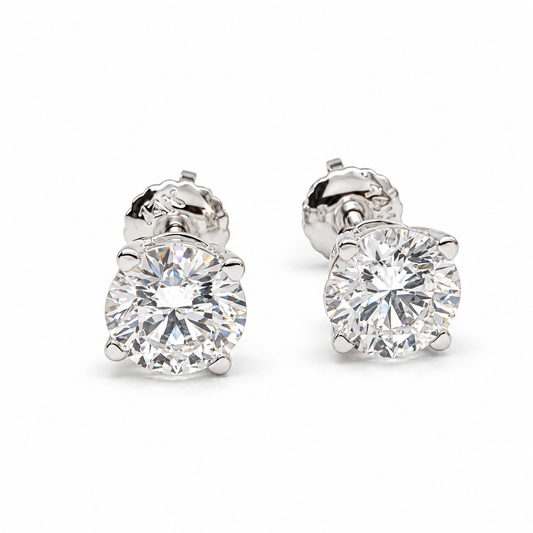 Aretes en oro blanco de 14 Kilates con Diamantes de Laboratorio | 30JC312068LQ