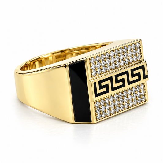 30JC48LQ Anillo de Caballero en oro amarillo de 10 kilates