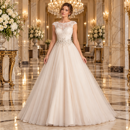 Vestido de novia princesa ivory 51AS9022LQ, vista frontal