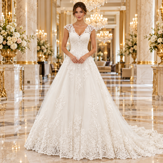 Vestido princesa ivory 51SA21128-BLQ, vista frontal