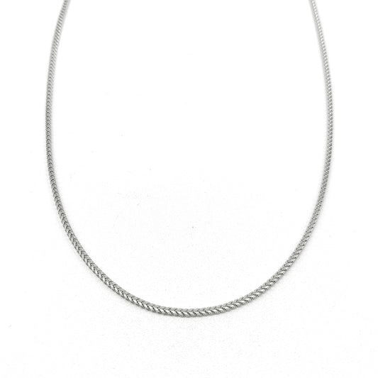 6040070LQ Cadena Franco en oro blanco de 14 kilates