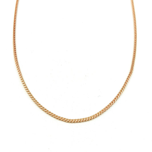 6040070RLQ-2MM Cadena Franco en oro rosa de 14 kilates