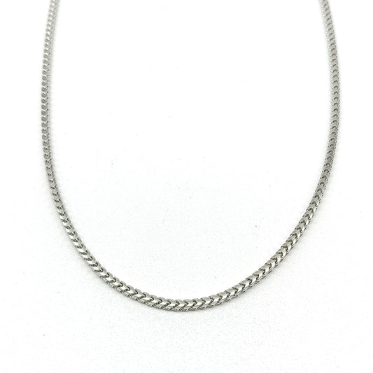 6040100BLQ-2.4MM Cadena Franco en oro blanco de 14 kilates