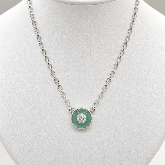 Cadena en oro blanco con piedra biselada | 6040138BLQ