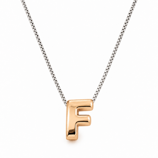 Inicial F en 3D oro 14K Amarillo