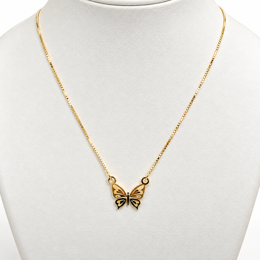 Cadena en oro amarillo/blanco/rosa con dije en forma de Mariposa | 6040148LQ