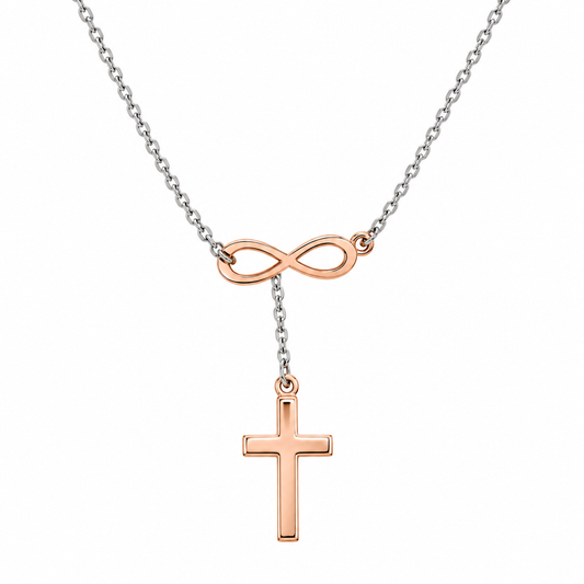 Collar infinito con cruz en oro de 14 Kilates | 6040186LQ