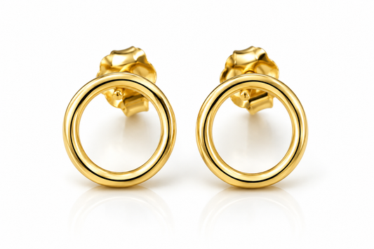 Aretes de círculos entrelazados en oro de 14K | 610019LQ