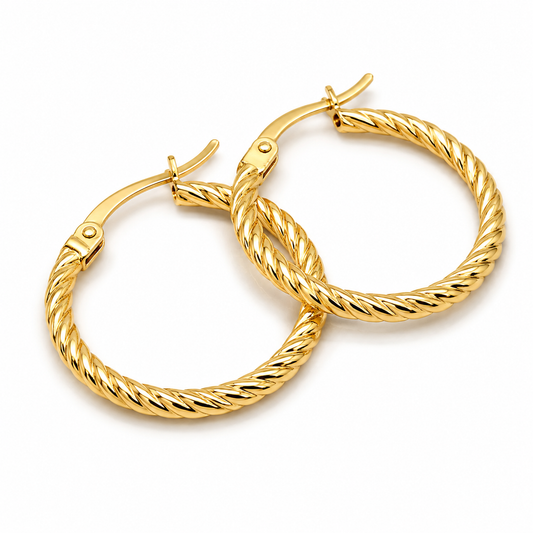 Arracadas torcidas en oro amarillo de 14K | 610040ALQ