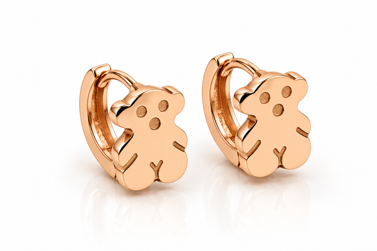 Arracadas de osito en oro rosa de 14K | 610101LQ