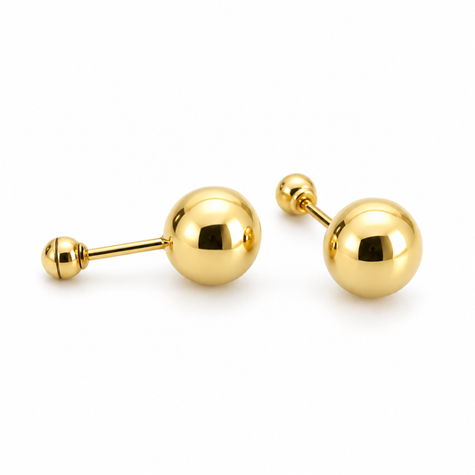 Broqueles de bolita en oro amarillo de 10K | 61AR10017LQ