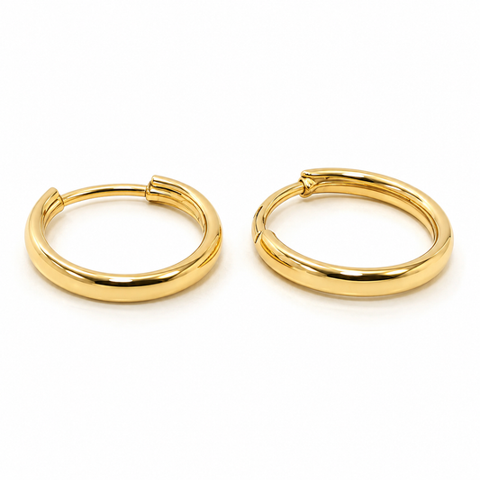 Arracadas pequeñas lisas en oro amarillo de 10K | 61AR10088LQ