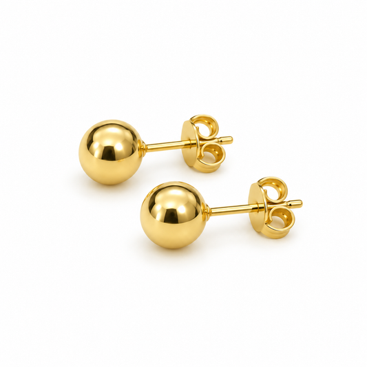 Broqueles de bolita en oro amarillo de 14K | 61AR10180LQ
