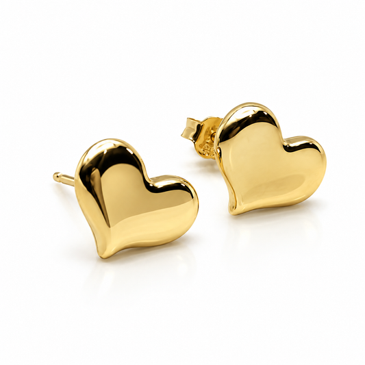 Broqueles de corazón en oro amarillo de 10K | 61AR10210LQ