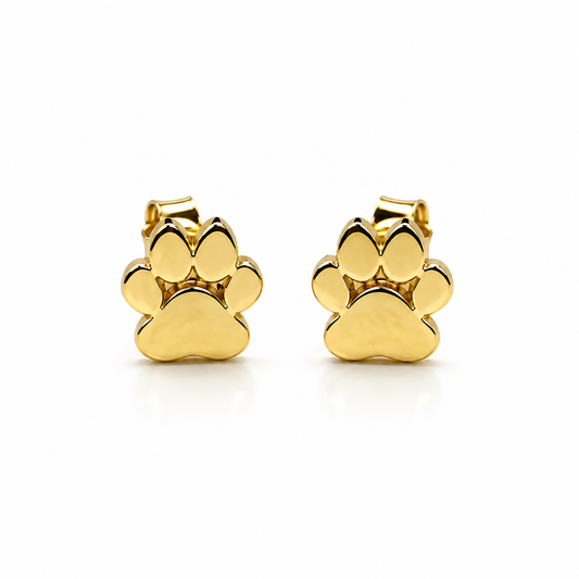 Broqueles de huella en oro amarillo de 10K | 61AR10218LQ