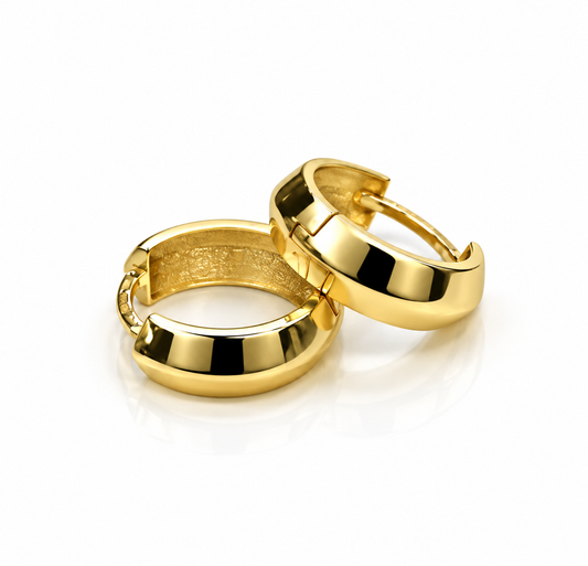 Arracadas anchas lisas en oro amarillo de 10K | 61AR10293LQ