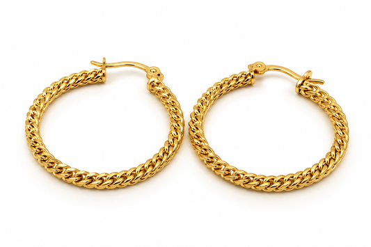 Arracadas con textura trenzada en oro amarillo de 10K | 61AR10381LQ