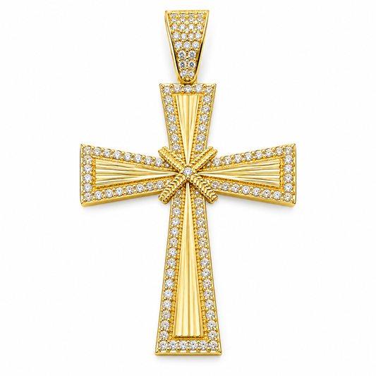 Cruz en oro amarillo de 10K con circonias | 6310012LQ