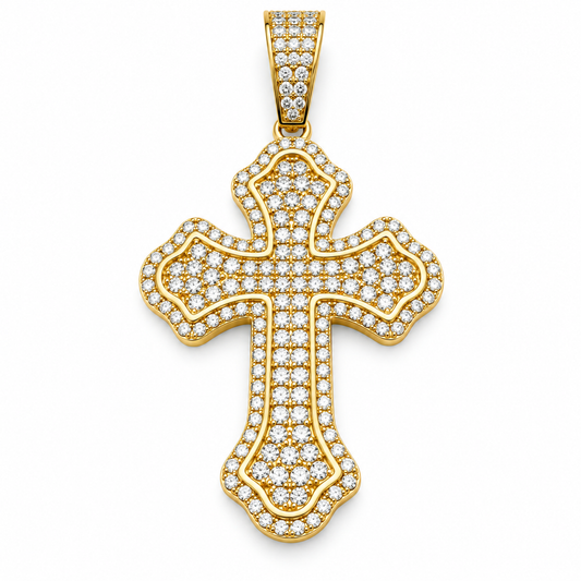 Cruz en oro amarillo de 10K con circonias | 6310030LQ