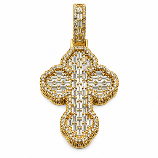 Cruz en oro amarillo de 10K con circonias | 6310048LQ