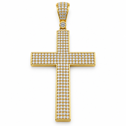 Cruz en oro amarillo de 10K con circonias | 6310050LQ