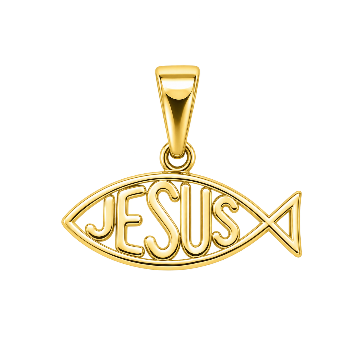 6310073LQ Colgante en oro amarillo de 10 Kilates con leyenda Jesus