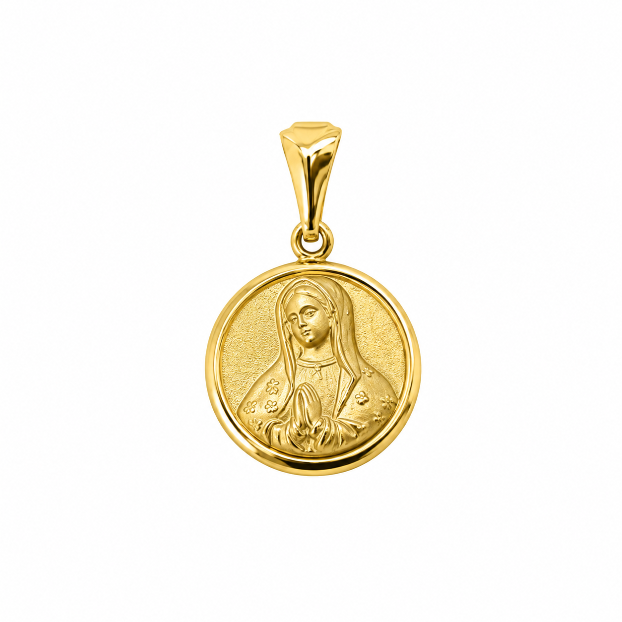 6310093LQ Medalla de la Virgen de Guadalupe en oro amarillo de 10 Kilates
