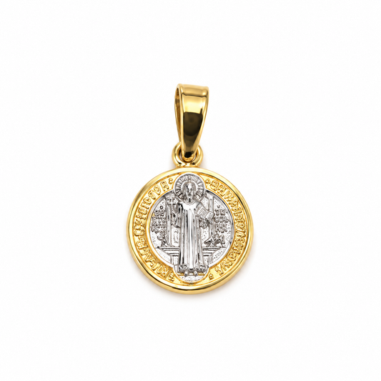 6310099LQ Medalla de San Benito en oro de 10 Kilates.