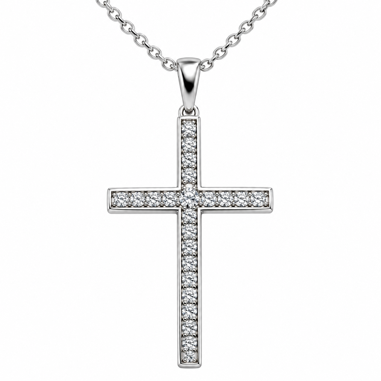 632117344LQ Cruz en oro de 14 Kilates con Diamantes naturales