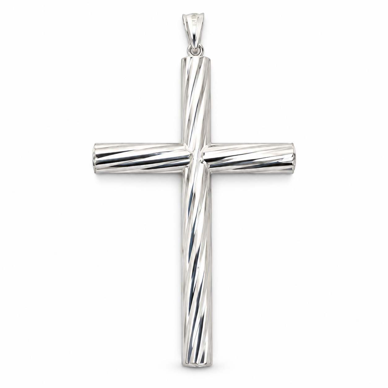 6340058LQ Cruz en oro blanco de 14 kilates
