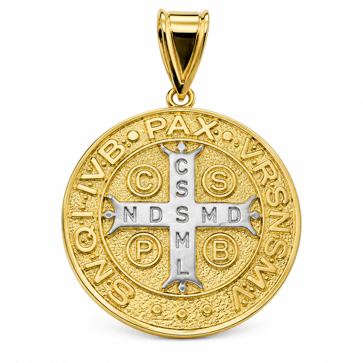6340106LQ Medalla de San Benito en oro de 14 Kilates