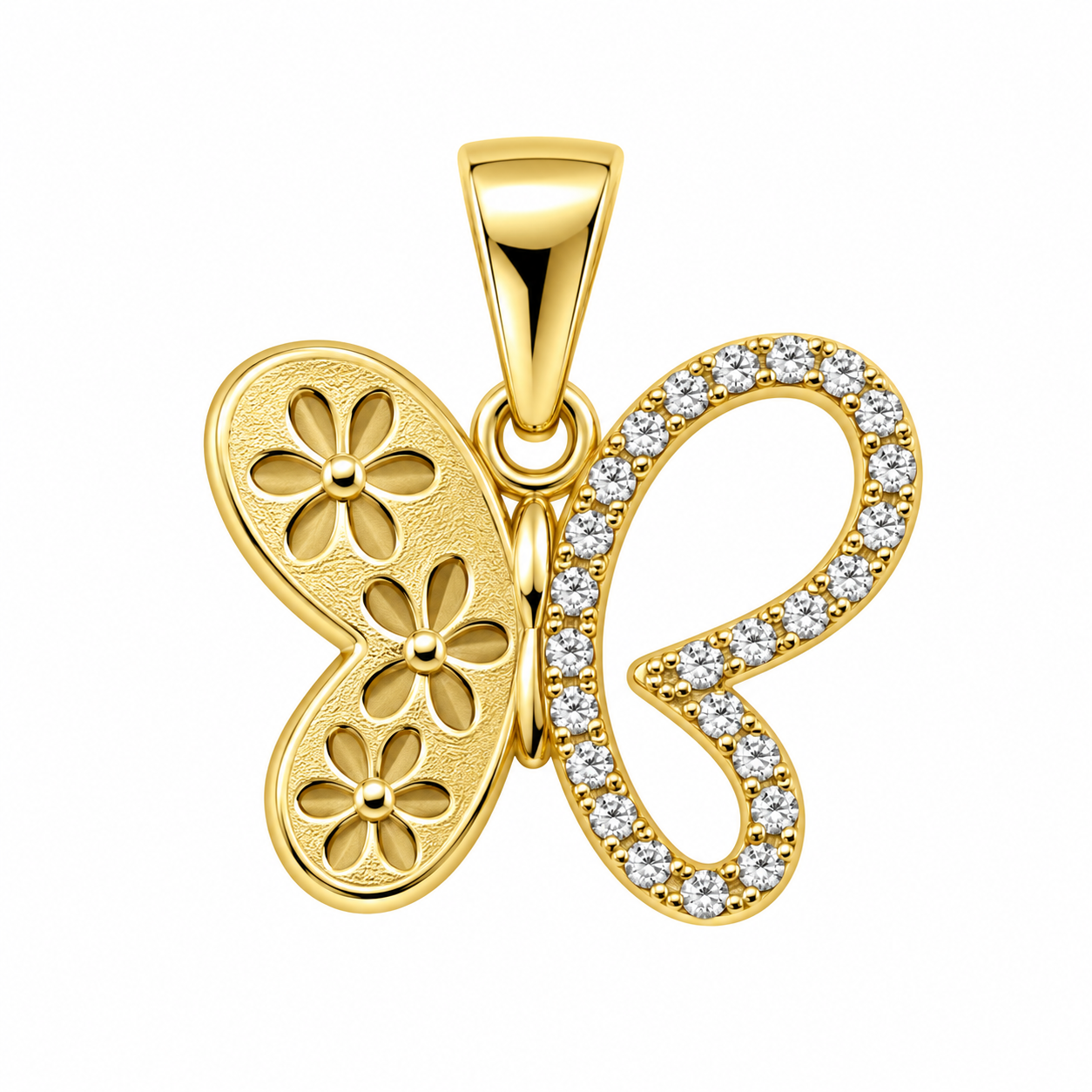 6510083LQ Colgante en forma de Mariposa en oro amarillo de 10 Kilates.