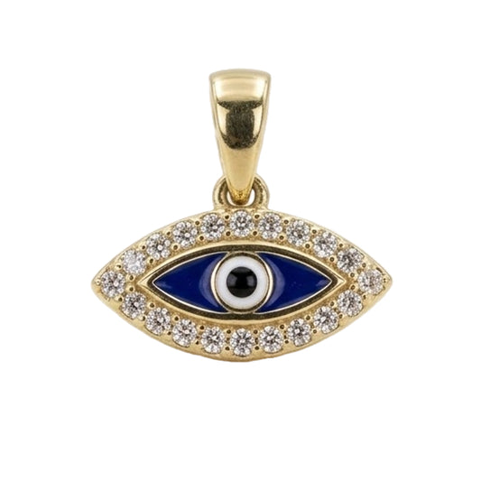 Dije de Ojo Turco en oro amarillo de 10 Kilates con circonias 6510091LQ