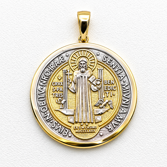 Medalla de San Benito en oro amarillo de 10K | 6510124LQ