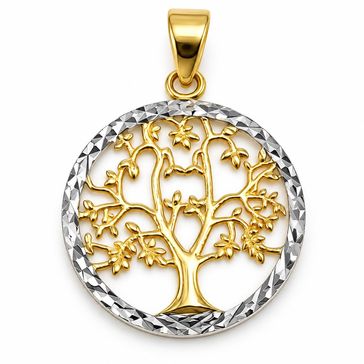 6510127LQ Medallón Árbol de la Vida en Oro de 10 Kilates