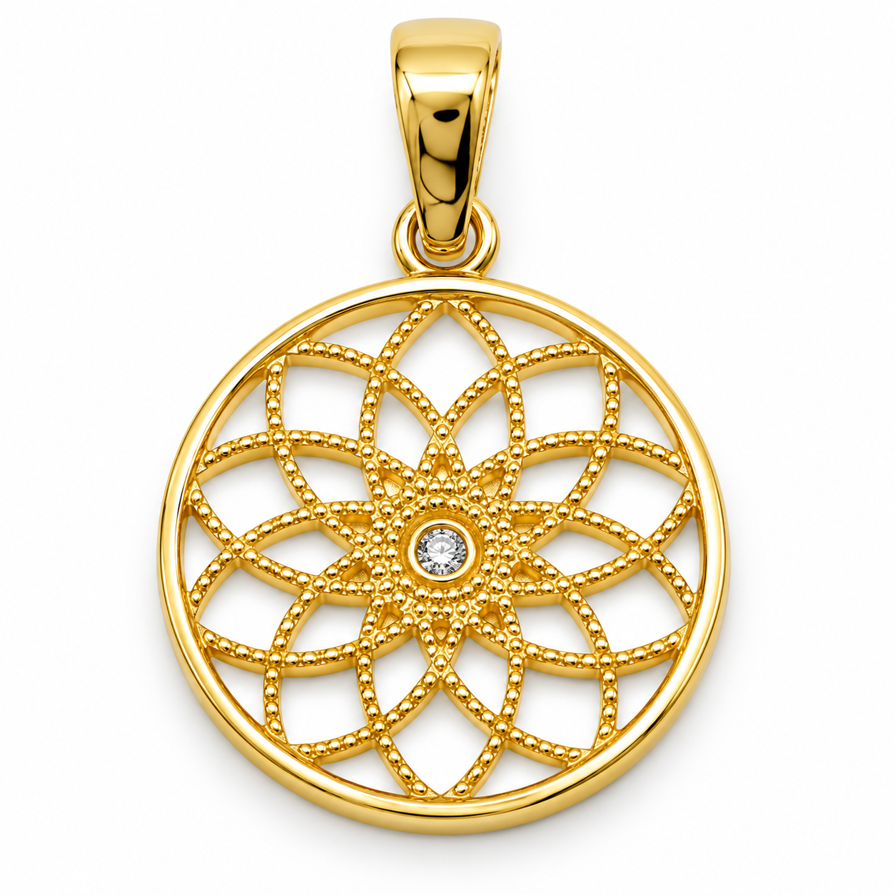 6510130LQ Dije Mandala en oro de 10 Kilates.