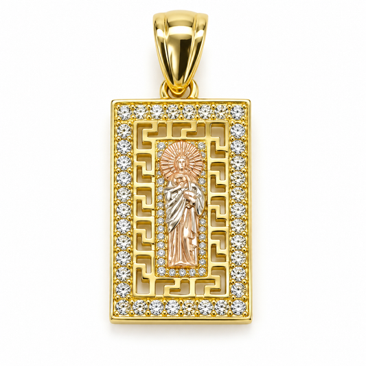 6510149LQ Dije de San Judas Tadeo en oro florentino de 10 Kilates