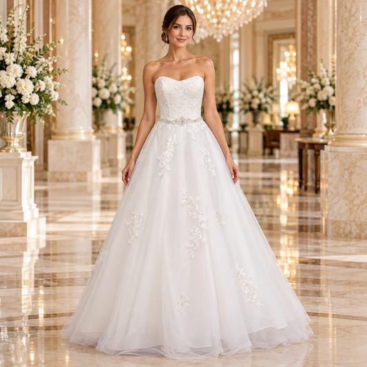 Vestido de Novia Agustina, Linea A en color Ivory 51GL2370LQ