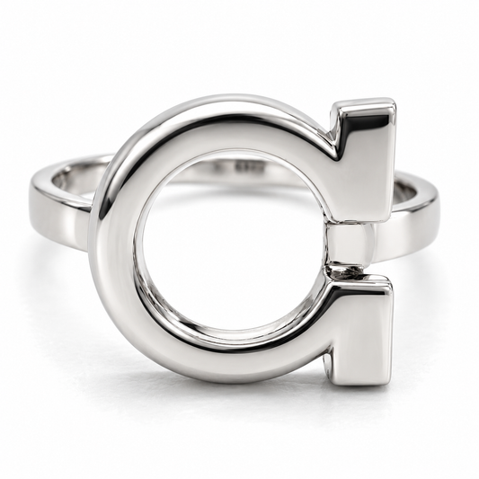 Anillo herradura en oro blanco de 10K | 10MP10003LQ