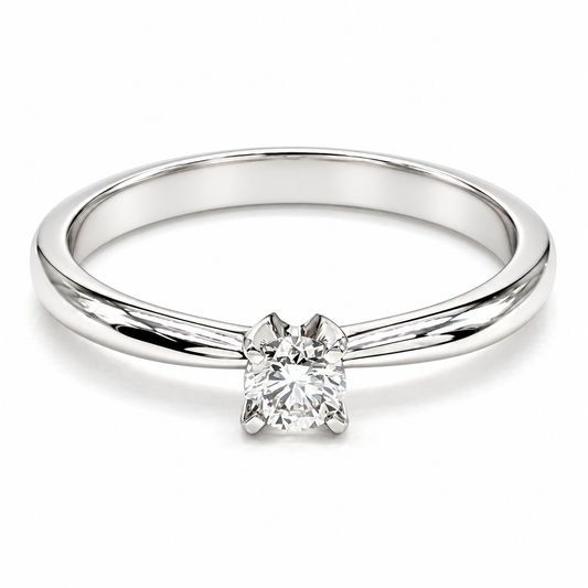 Anillo de Compromiso en oro blanco de 14 Kilates, montado con Diamantes naturales | 14JC41LQ-13
