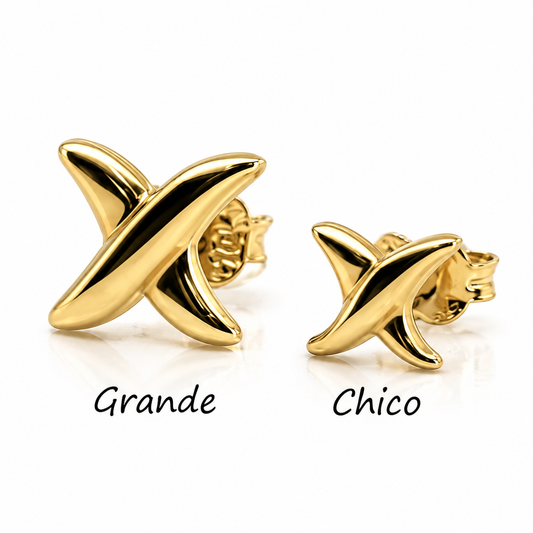 Broqueles de diseño cruzado en oro amarillo de 10K | 61AR10226LQ