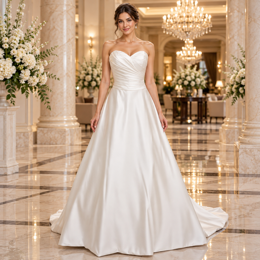 Vestido de novia liso atemporal | 51BBCI22LQ