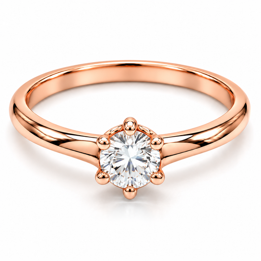 Anillo de Compromiso en oro rosa de 14 Kilates, montado con Diamante natural | 15JC309RLQ