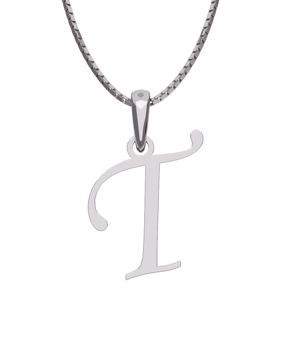 Inicial T en oro blanco de 14K — Fonelli VI343-D