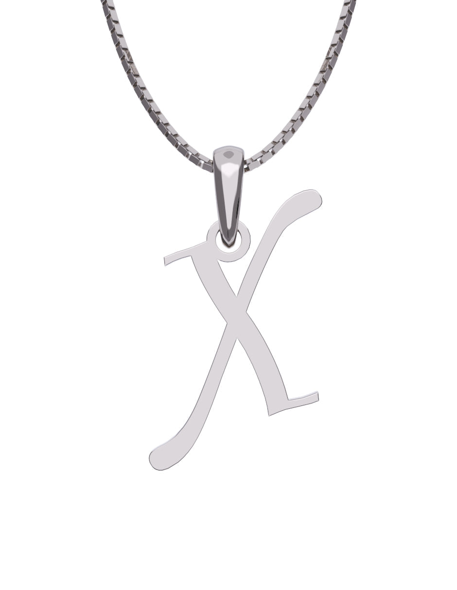 Inicial X en oro blanco de 14K — Fonelli VI343-D