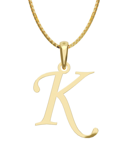Inicial K en oro amarillo de 14K — Fonelli VI343-D