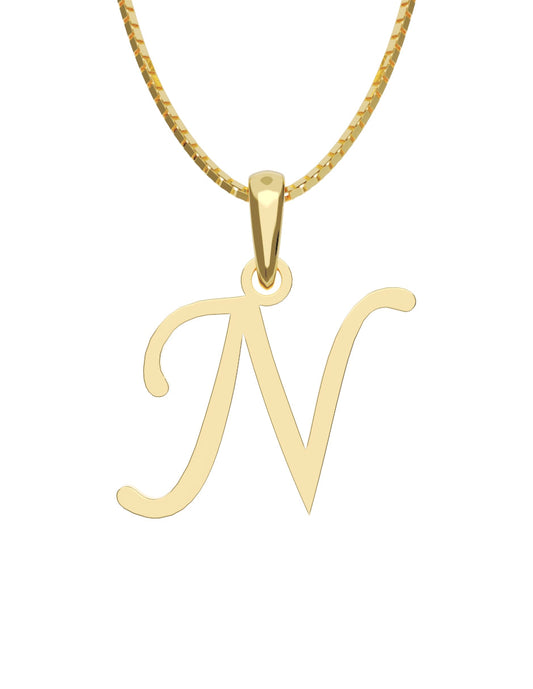 Inicial N en oro amarillo de 14K — Fonelli VI343-D