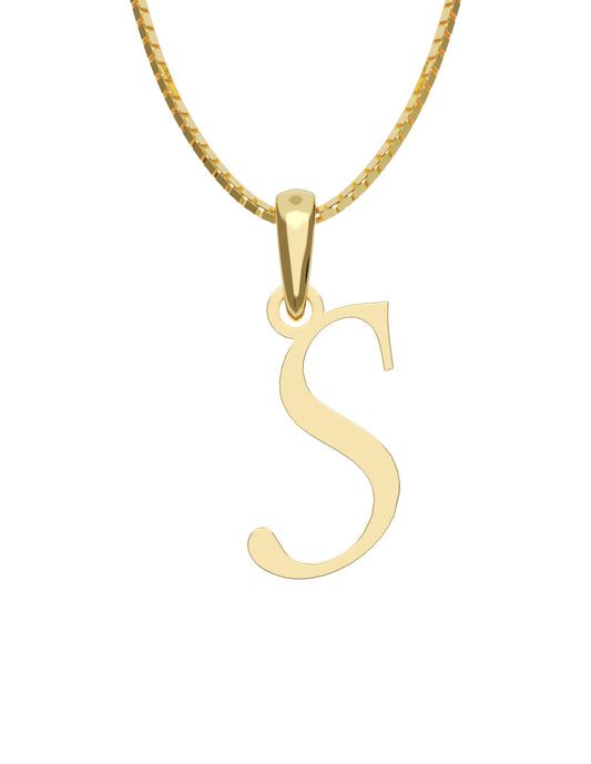 Inicial S en oro amarillo de 14K — Fonelli VI343-D