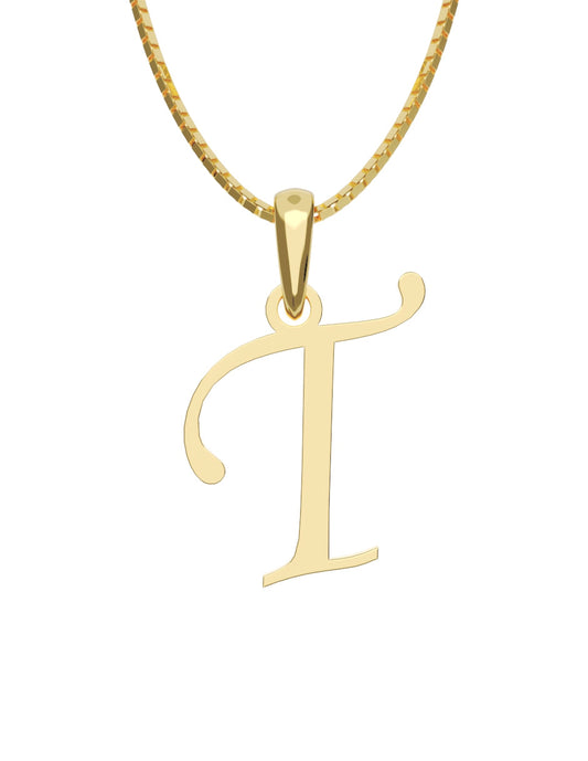 Inicial T en oro amarillo de 14K — Fonelli VI343-D